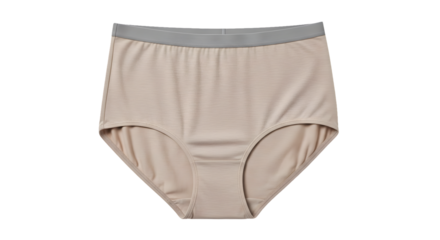 Comfortable women's beige underwear briefs with a soft elastic waistband, designed for a smooth, everyday fit