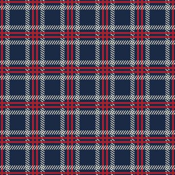 red and blue Plaid pattern illustration in classic woven style designed for fabric design, textile backgrounds, wrapping paper, and decorative graphic projects