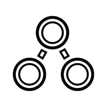 Simple network diagram icon showing three connected nodes, isolated on