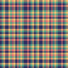Long check fabric plaid, pillow background textile tartan. Outside pattern vector texture seamless in teal and amber colors.