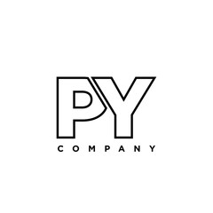 Letter P and Y, PY logo design template. Minimal monogram initial based logotype.