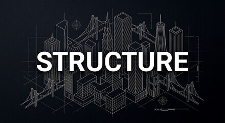Fototapeta premium Urban Blueprint: Architectural design for the cityscape. The image showcases the structure concept.
