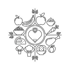 Gluten-free diet symbol with crossed wheat, safe grains, and a checkmark for healthy eating choices