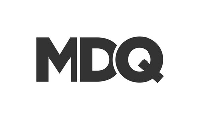 MDQ logo design template with strong and modern bold text. Initial based vector logotype featuring simple and minimal typography. Trendy company identity.