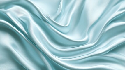 Fototapeta premium Elegant light blue silk fabric texture with soft folds for luxurious designs and backgrounds, adding a touch of sophistication and serenity to any project
