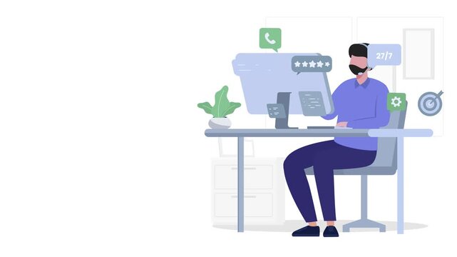 Support Services Illustration &ndash; Customer Helpdesk, Assistance & Professional Support Concept
