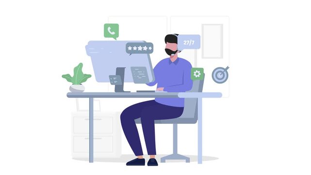 Support Services Illustration &ndash; Customer Helpdesk, Assistance & Professional Support Concept