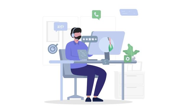 Support Services Illustration &ndash; Customer Helpdesk, Assistance & Professional Support Concept