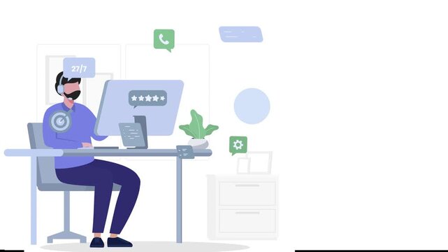 Support Services Illustration &ndash; Customer Helpdesk, Assistance & Professional Support Concept