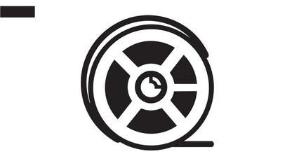 Fototapeta premium Classic Film Reel Icon Representing Cinema, Movies, and Nostalgic Entertainment