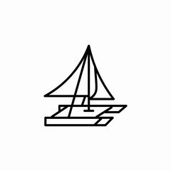 sail raft icon sign vector