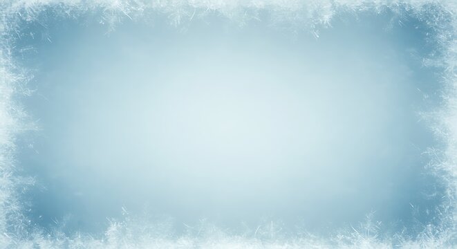 Icy Background with Light Blue Gradient and Frosted Edges Texture