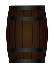 Old wooden barrel. vector illustration	
