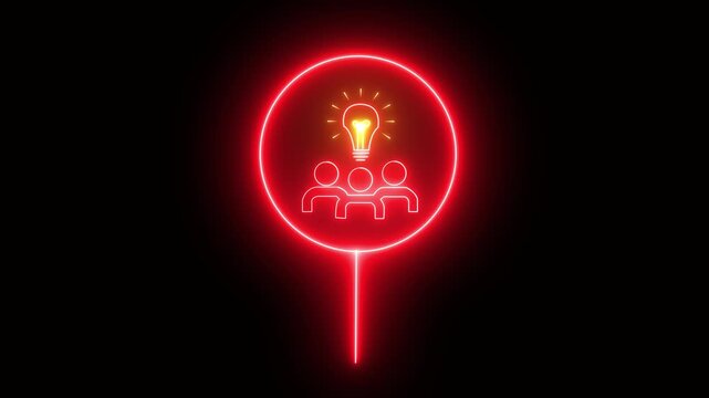 Businessman showing magnifying glass focus on glowing light bulb for creative thinking idea concept and future innovative technology. Knowledge, searching for new ideas, inspiration and imagination.