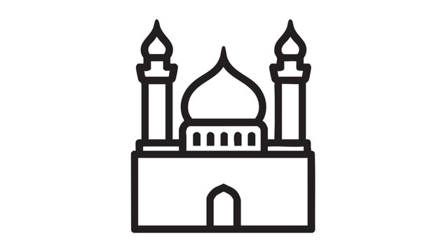 Iconic illustration of a mosque, symbolizing Islamic architecture and religious devotion