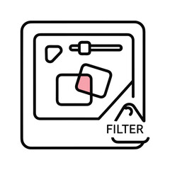 Enhance your visuals with a dynamic filter icon perfect for app designs and graphic projects, offering a sleek way to represent editing capabilities