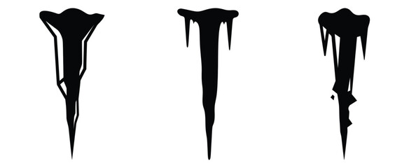 icicle silhouette simple silhouette icon set. christmas silhouette icons collection with solid styles.