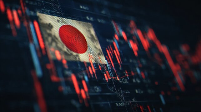 Japan's economy faces challenges as stock market trends downward reflecting financial turbulence and economic uncertainty globally today