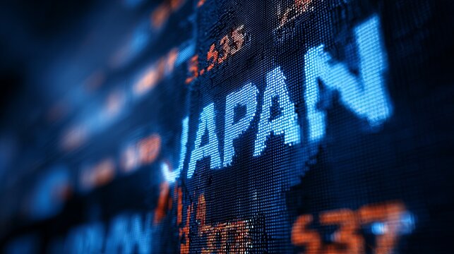 Track Japan's vibrant financial market with this bold display of stock data and business insights for your next project