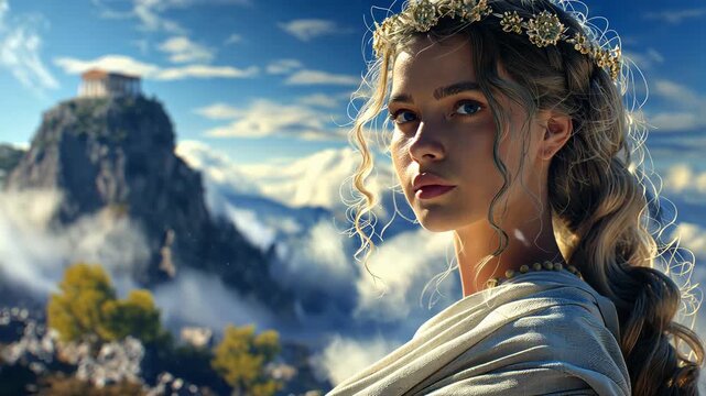 Aphrodite grace: beauty goddess, love symbol, Venus image, Astarte essence, Olympus deity, Greek divinity, ancient myth, sacred allure, timeless love, mythic power