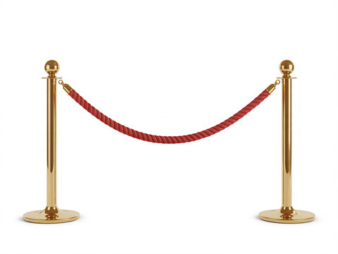 Exclusive VIP access with a red rope barrier and gold stanchions for product launches and events, creating an aura of prestige and luxury for special occasions