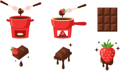 Indulge in decadent chocolate fondue with strawberries and marshmallows, a sweet treat