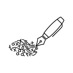 Expressive fountain pen creating typography art, a modern symbol of writing and creativity, perfect for branding, education, and editorial design projects