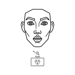 Striking face outline for beauty vloggers and skincare tutorials, an engaging graphic for modern lifestyle and wellness content creation