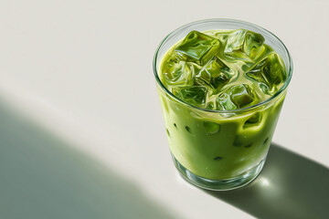 Glass of matcha