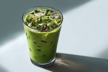 Glass of matcha