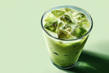 Glass of matcha