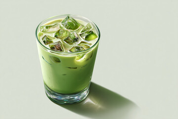 Glass of matcha