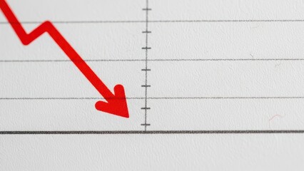 Red arrow decline on financial chart indicating market downturn