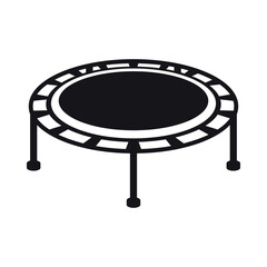 Round trampoline icon in a simple vector style for recreational activities and sports designs