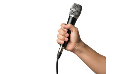 Man’s Hand Holding Microphone PNG with Transparent Background