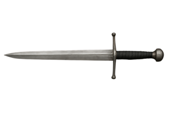 Top View Sword on White Background