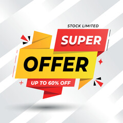 Super Offer Discount Banner with Limited Time Sale