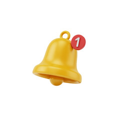 Yellow Notification Bell with Red Badge &ndash; Transparent PNG Alert Icon for Updates, Messages, and UI Feedback