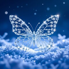 butterfly on blue background
