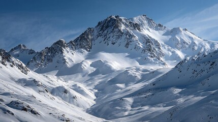 Snow Mountain Peaks: Winter Alpine Beauty
