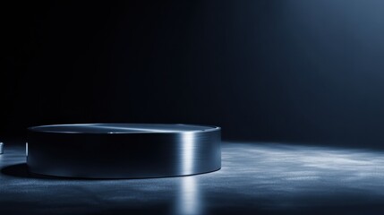 Luxury Automotive Technology Showcased on a Sleek Metallic Podium in a Dark Premium Setting