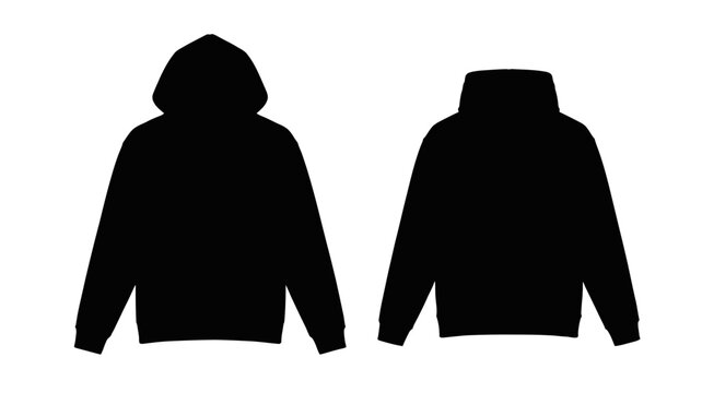 Fashionable hoodie mockup showcasing front and back views for apparel design, ideal for clothing brands and designers