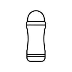 Outline drawing of a roll on deodorant container on transparent background silhouette