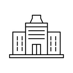 Illustration of a building with a unique structure on transparent background silhouette