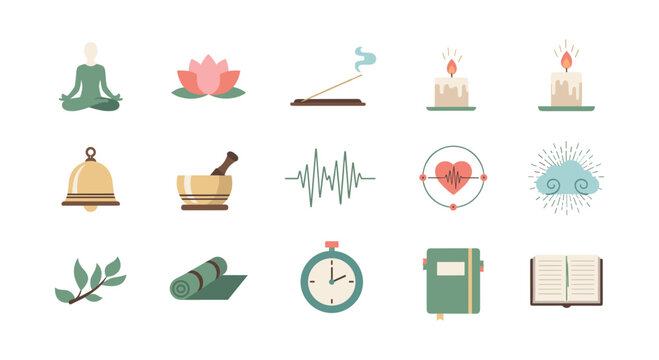 Mindful practices: yoga, meditation, and relaxation essentials in soft pastel art