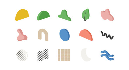Abstract geometric shapes collection in modern flat style