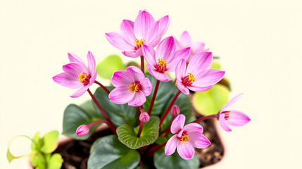 Beautiful soft pink cyclamen isolated