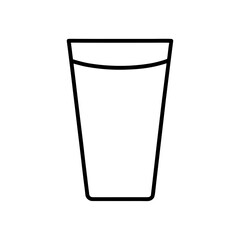 Outline drawing of a glass with liquid on transparent background