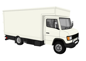 Plain White Delivery Box Truck Vector