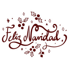 Lettering Feliz Navidad con Decoración
